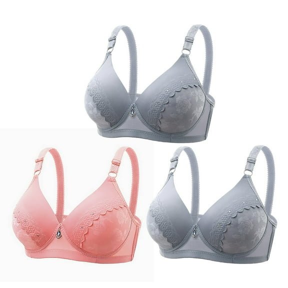 Wireless Bras for Women 3 Pack, No Underwire Seamless Bra Soft Padded Support Everyday Comfort Bralette
