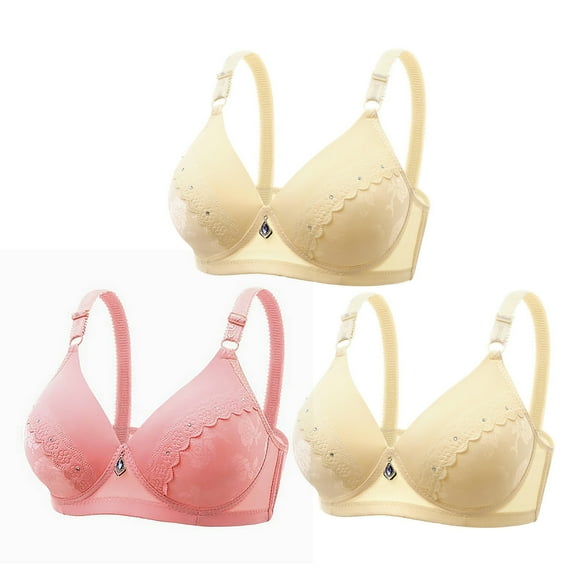 Wireless Bras for Women 3 Pack, No Underwire Seamless Bra Soft Padded Support Everyday Comfort Bralette