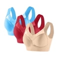 thumbnail image 1 of Wireless Bras for Women Bras - 3Pc Women's No Steel Ring Lactation Bra Back Adjustment Yoga Running Bra Khaki Xl, 1 of 2