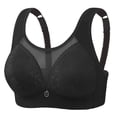 thumbnail image 1 of Wireless Bras for Women Comfortable Seamless Full Coverage Push Up Mesh Bralettes Adjustable Straps Everyday Bra,Black,40 B, 1 of 4
