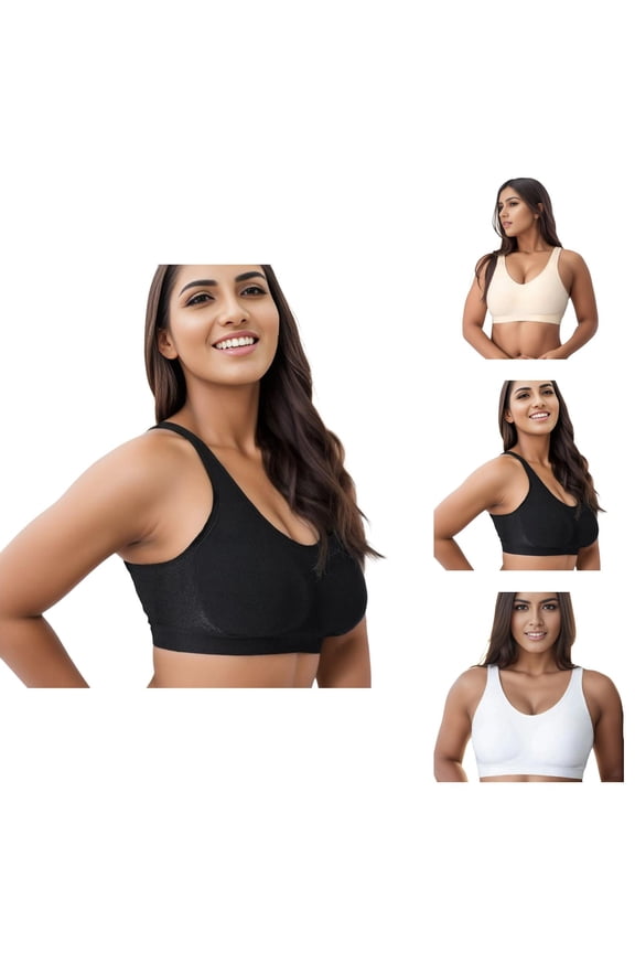 Wireless Bras for Women Compression Wirefree High Support Bra Everyday Exercise Back Support Hosiery