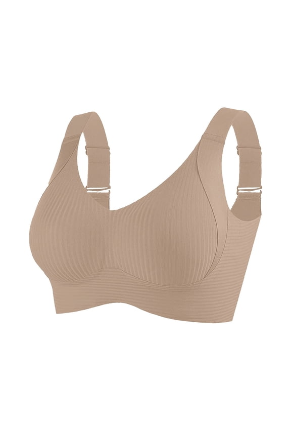 Wireless Bras for Women Crop Top Comfort Sleep Bralette Bra for Women Full Coverage Thin Soft Zero Feel Bra Bras Bustier Beige XXL
