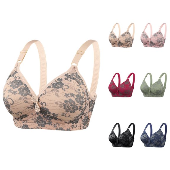 Wireless Bras for Women Floral Print Comfortable Lightweight Plus Size No Underwire Bralettes Everyday Bra