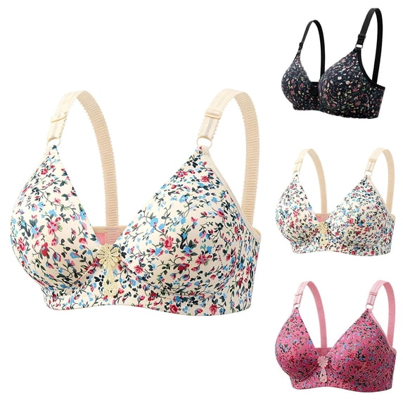 Wireless Bras for Women JIANLAI Plus Size Supportive Seamless Bras Full Coverage Push Up Comfortable No Underwire Tshirt Bras Black
