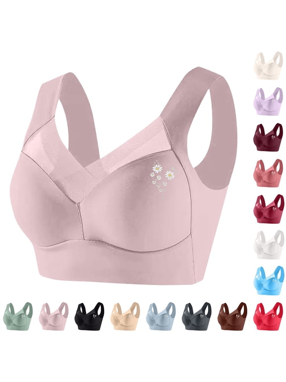 Wireless Bras for Women JIANLAI Push Up Comfort Soft No Underwire Full Coverage T-Shirt Bra Beige
