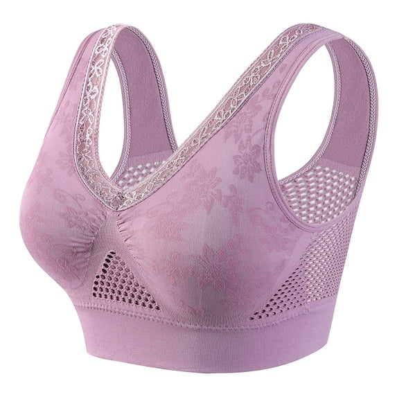 Wireless Bras for Women Large Size Front Button Style Comfortable Everyday Underwear Sport Bra