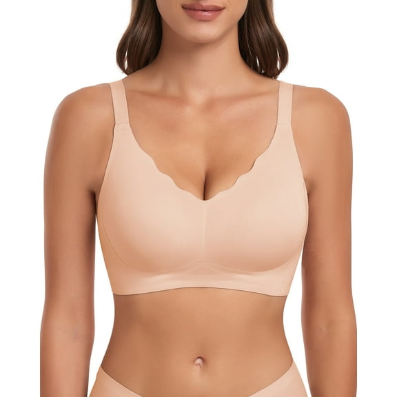Wireless Bras for Women No Underwire Full Coverage Padded Push Up Wirefree Bras Seamless Bralette Soft Comfort Everyday Bra