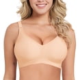 thumbnail image 1 of Women's Seamless Wireless Bras No Underwire Push Up Bralette Full Coverage Soft Comfort Wirefree Bra Deep V Neck Bras Support, Nude, 1 of 8