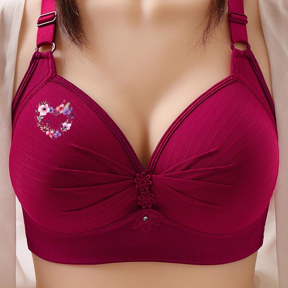 Wireless Bras for Women No Underwire Supportive Mesh Crossover Bra Push-up Breathable Daily Underwear Small Print Bra