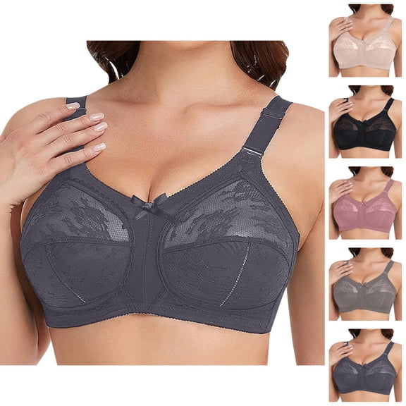 Wireless Bras for Women Plus Size Cute Lace Full Coverage No Underwire Non Padded Bralettes Everyday Bra