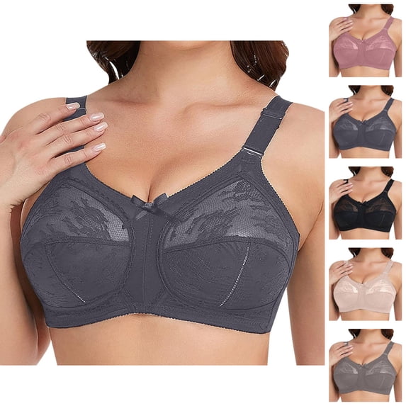 Wireless Bras for Women Plus Size Lace Bow Center Full Coverage No Underwire Bralettes Everyday Bra
