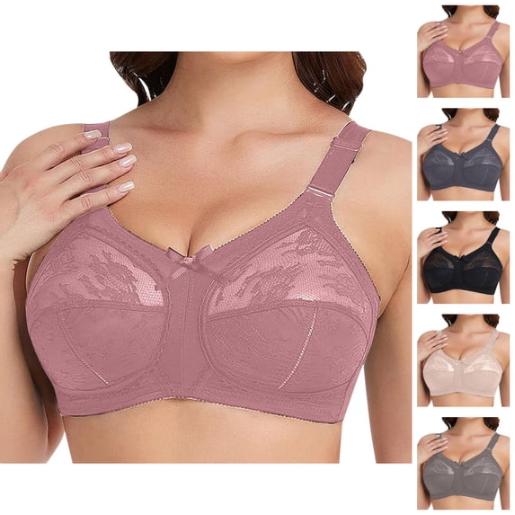 Wireless Bras for Women Plus Size Lace Bow Center Full Coverage No Underwire Bralettes Everyday Bra