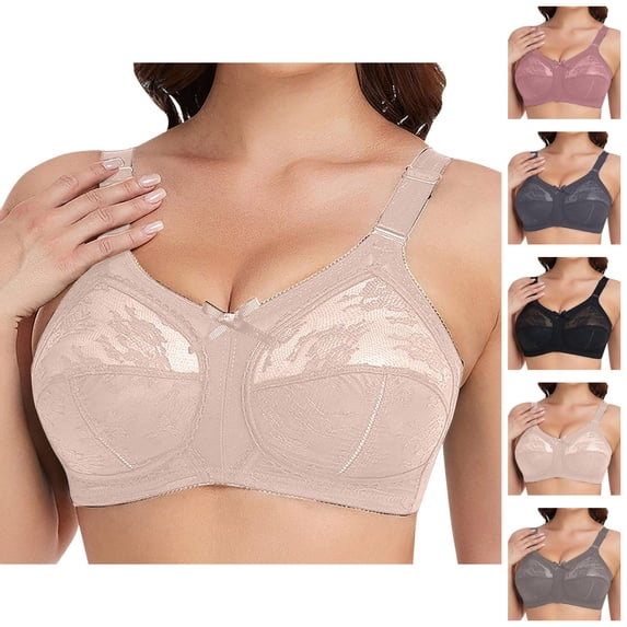 Wireless Bras for Women Plus Size Lace Bow Center Full Coverage No Underwire Bralettes Everyday Bra