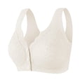 thumbnail image 1 of Wireless Bras for Women Plus Size Lace Fashion Thin Style Ventilate Front Buckle Bra Without Steel Rim White L-4XL, 1 of 8