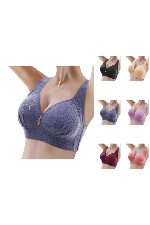 Wireless Bras for Women Plus Size Lightweight Rhinestones Bralettes Underwear Everyday Bra