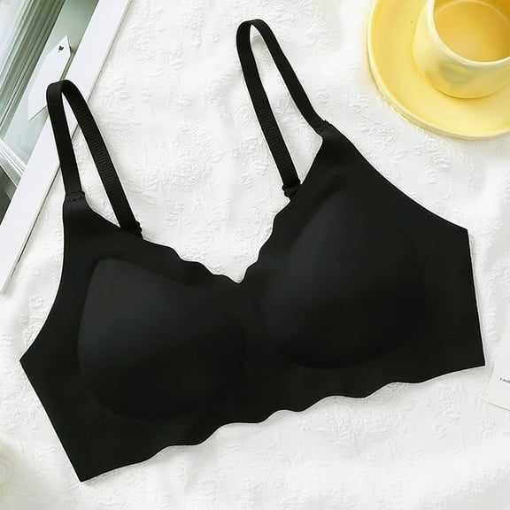 Wireless Bras for Women Seamless Bralettes Everyday Tshirt Bras V Neck Wirefree Bra Adjustable Strap Sleeping Bra