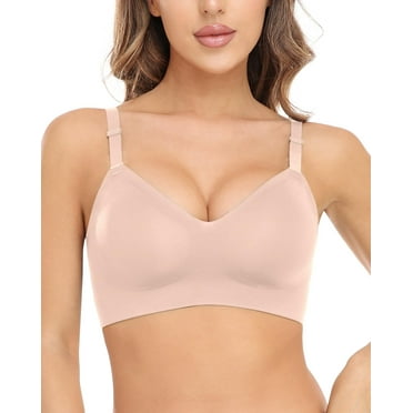 Wireless Bras for Women Seamless Full Coverage Bra, Classic Everyday T-Shirt Bra for Natural Lift and Comfort EB097