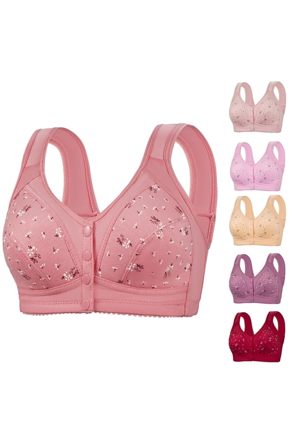 Wireless Bras for Women Seamless No Underwire Front Closure Bra Seamless No Underwire Everyday Bras Light Pink, Size S/36