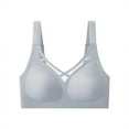 thumbnail image 1 of Wireless Bras for Women Support Back-Smoothing Bra Feature V-Neck Longline Bra Style W-1099 Hook and Eye Closure Comfy Bralettes Gray 3XL, 1 of 7