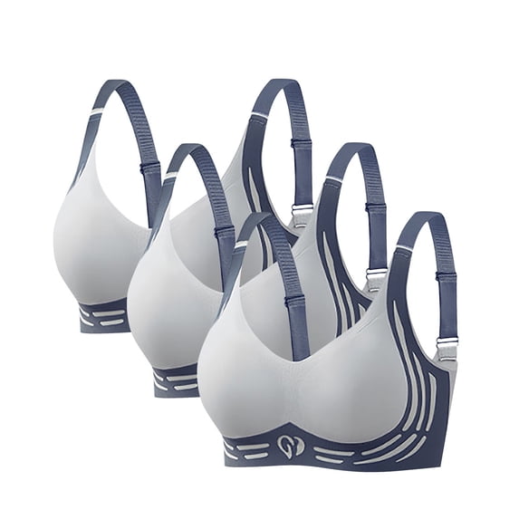 Wireless Bras for Women Three Pack Wide Strap Support with Everyday ...