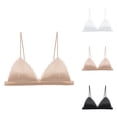thumbnail image 1 of Wireless Bras for Women V Neck Lace Spaghetti Strap Racerback Comfortable Padded Bralettes, 1 of 8