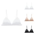 thumbnail image 1 of Wireless Bras for Women V Neck Lace Spaghetti Strap Racerback Comfortable Padded Bralettes, 1 of 8