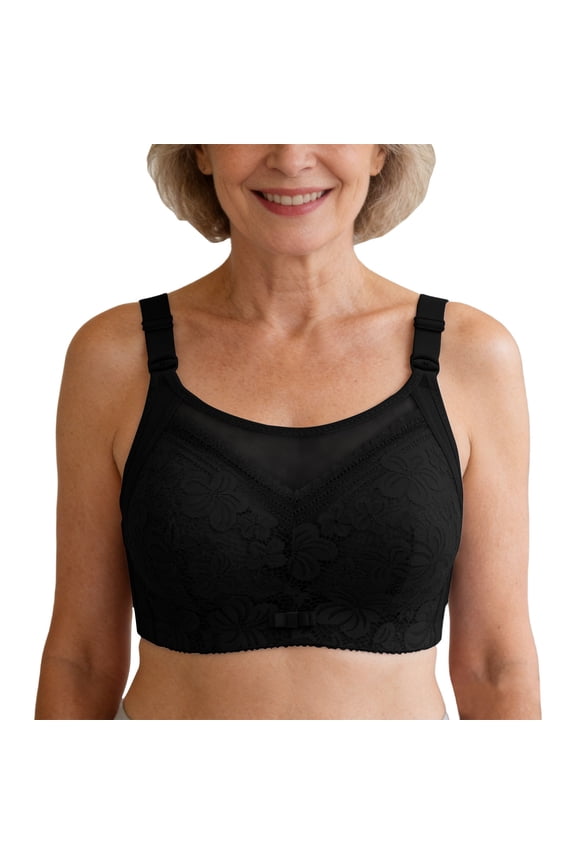 Wireless Breathable Push-up Baeitkot Plus-size Wireless Breathable Push-up Strapless Lace Makes Large Chest Look Smaller Black 36