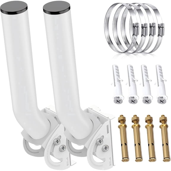 Wireless Bridge Mount, 2-Pack 11 in Dual Screw Locking J Pole Mounting Bracket for Wall or Pole, 160 Angle Adjustable, 1.38 in OD, for Outdoor Point to Point AP Access Point CPE Extender Repeater