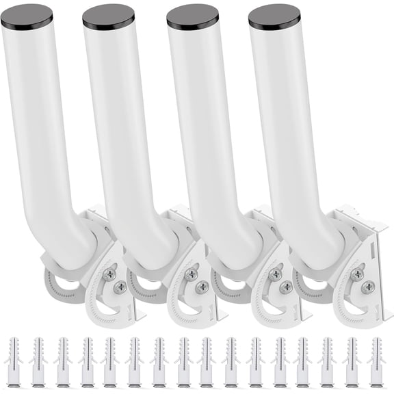 4-Pack Wireless Bridge Mount, 11 in Dual Screw Locking J Pole Mounting Bracket for Wall or Pole, 160 Adjustable, 1.38 in OD, for Outdoor Point to Point AP, CPE, WiFi Extender, Starlink