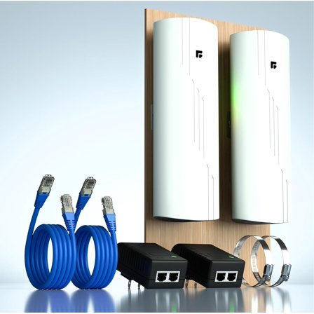 Wireless Bridge Point to Point Outdoor WiFi, Wireless Network Expansion Kit, Long Range High Speed 5G | 2 Units Bridge Kit Complete Pre-Configured - P2P 450(2Pack)