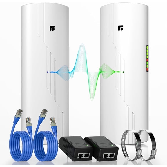 Wireless Bridge Point to Point Outdoor WiFi, Wireless Network Expansion Kit, Long Range High Speed 5G | 2 Units Bridge Kit Complete Pre-Configured - P2P 450(2Pack)