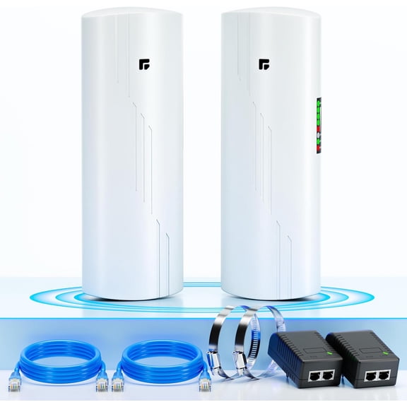 Wireless Bridge Point to Point Outdoor WiFi, Wireless Network Expansion Kit, Long Range High Speed 5G | 2 Units Bridge Kit Complete Pre-Configured - P2P 450(2Pack)