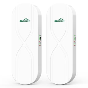 Wireless Bridge,SQECH WB503X-S Point to Point Wireless Bridge with 100/100Mbps LAN Ports, 3KM 5.8G WiFi Bridge for PTP/PTMP with 14dBi High Gain Antenna,24V-55V POE Power Supply,2 RJ45 LAN Port