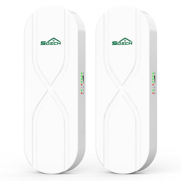 Wireless Bridge,SQECH WB503X-S Point to Point Wireless Bridge with 100/100Mbps LAN Ports, 3KM 5.8G WiFi Bridge for PTP/PTMP with 14dBi High Gain Antenna,24V-55V POE Power Supply,2 RJ45 LAN Port