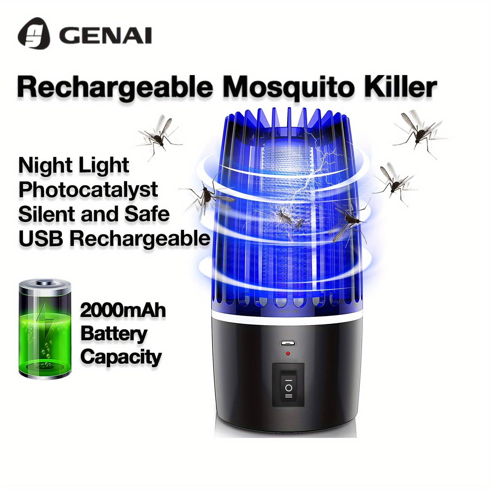 Wireless Bug Zapper Outdoor and Fly Killer Indoor and Wireless Mosquito