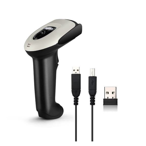 Wireless CCD Barcode Scanner 2.4G Wireless USB Wired 2-in-1 Handheld 1D Bar Code Reader Portable CCD Image Scanning ,Easy to Operate