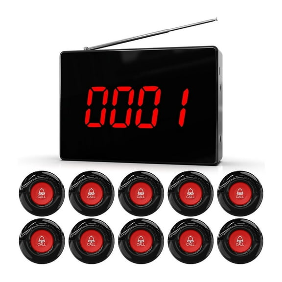Wireless Call Button,1 Receiver 10 Call Buttons for Easy Communication,for Nurses Station