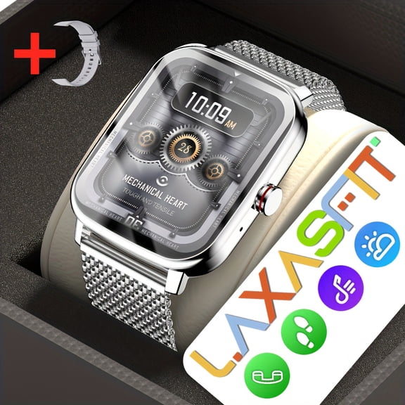 [Wireless Calling Smartwatch] 100+ Sports Modes, Wireless Calling, 1.83-Inch Display, Sleep Monitoring, AI Voice, Pedometer, Calculator, Games, Music Control (Unisex)