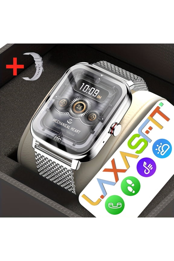 [Wireless Calling Smartwatch] 100+ Sports Modes, Wireless Calling, 1.83-Inch Display, Sleep Monitoring, AI Voice, Pedometer, Calculator, Games, Music Control (Unisex)