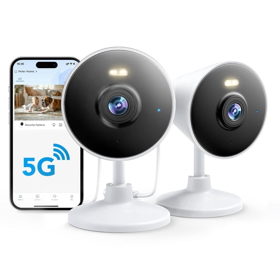 Wireless Camera, Dual-Band WiFi 5G & 2.4G & Bluetooth, Two-Way Audio, Dual Night Vision, Human Detection, Work w/Alexa , 2 Pack