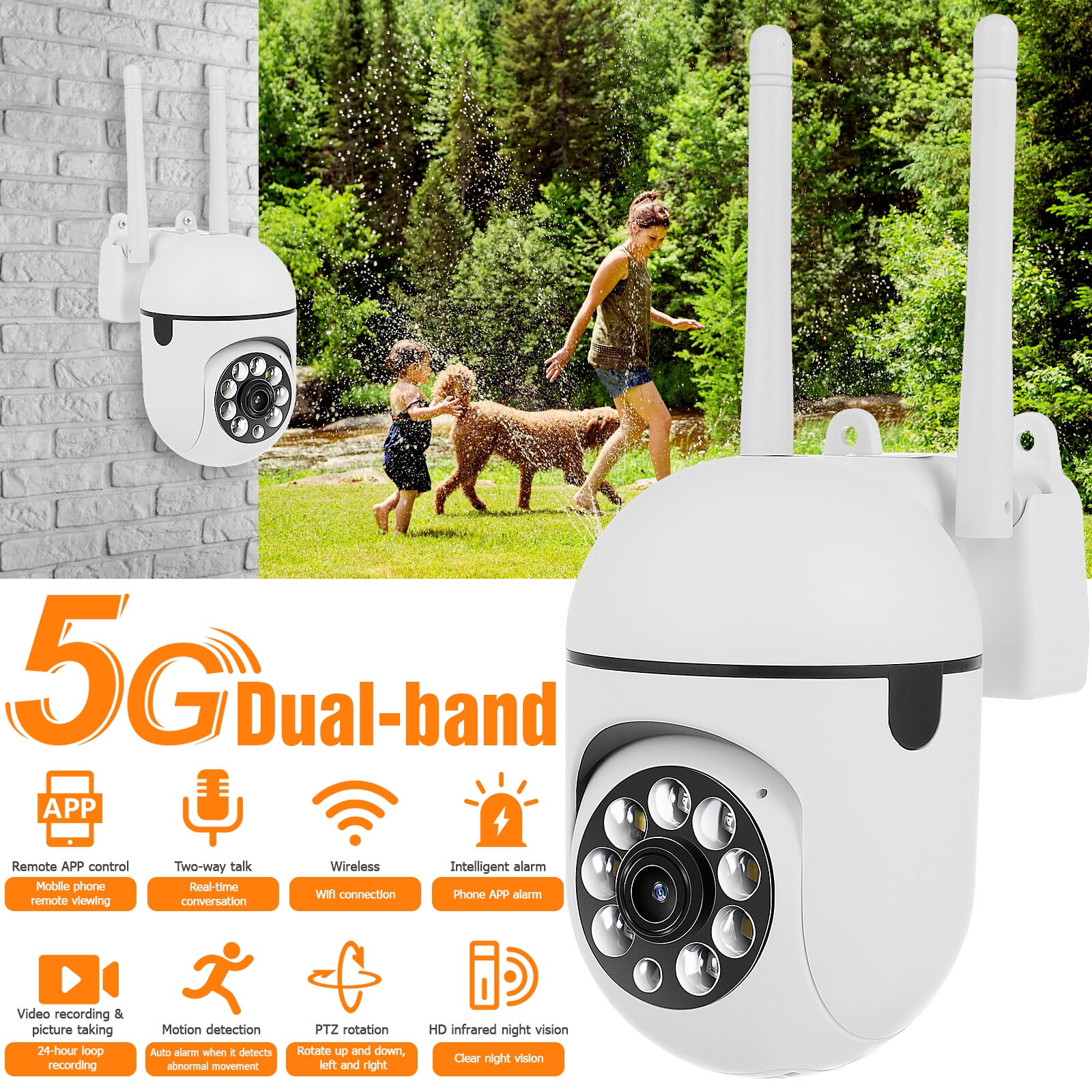 Wireless Camera Indoor, 5G Wireless Security Camera System 360