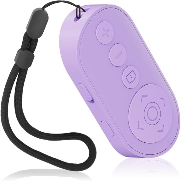 Wireless Camera Remote Control with Zoom in/Out for Android & iPhone,Versatile Shutter with Front/Rear Camera Switch,Vlogging Accessories Remote for TikTok Video & Photo,Purple
