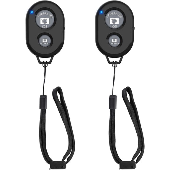 Wireless Camera Remote Shutter for Smartphones (2 Pack), Wireless Phone Camera Remote Control Compatible with iPhone/Android Cell Phone - Create Amazing Photos and Selfies, Wrist Strap Included