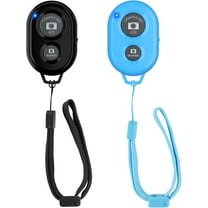 Wireless Camera Remote Shutter for Smartphones (2 Pack), Wireless Phone Camera Remote Control Compatible with iPhone/Android Cell Phone - Wrist Strap Included Black&Blue