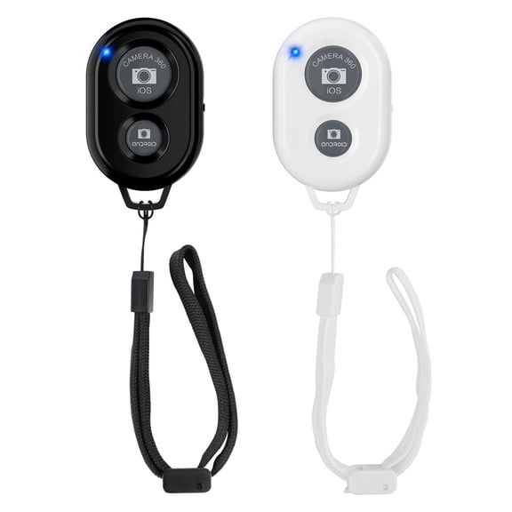 Wireless Camera Remote Shutter for Smartphones (2 Pack), Wireless Phone Camera Remote Control Compatible with iPhone/Android Cell Phone - Wrist Strap Included