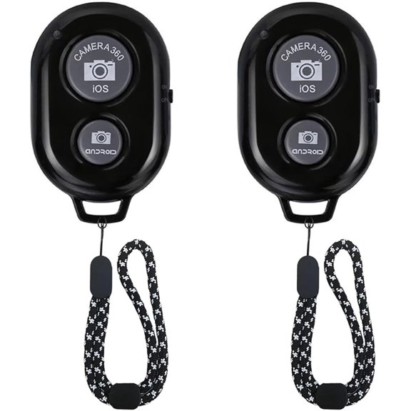 Wireless Camera Shutter Remote Control for Smart Phones- Compatible with iOS/Android (2 Black)