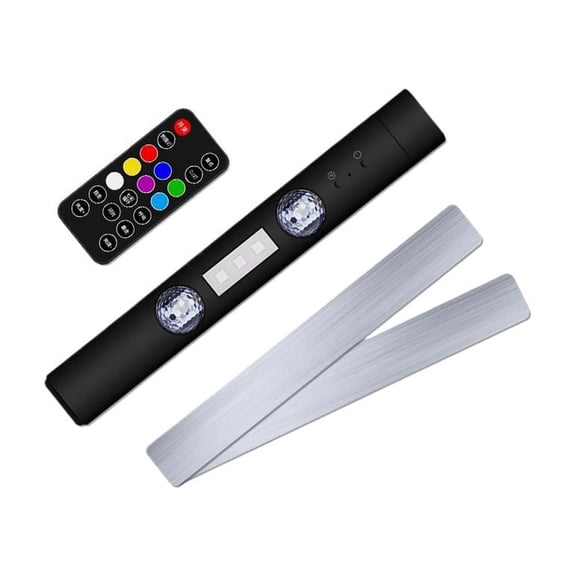 Wireless Car Atmosphere Light RGB LED Interior Car Light with Remote, Music Rhythm Sync, 7 Colors & 5 Modes, USB Rechargeable, Easy Stick-on Installation for Auto Decor