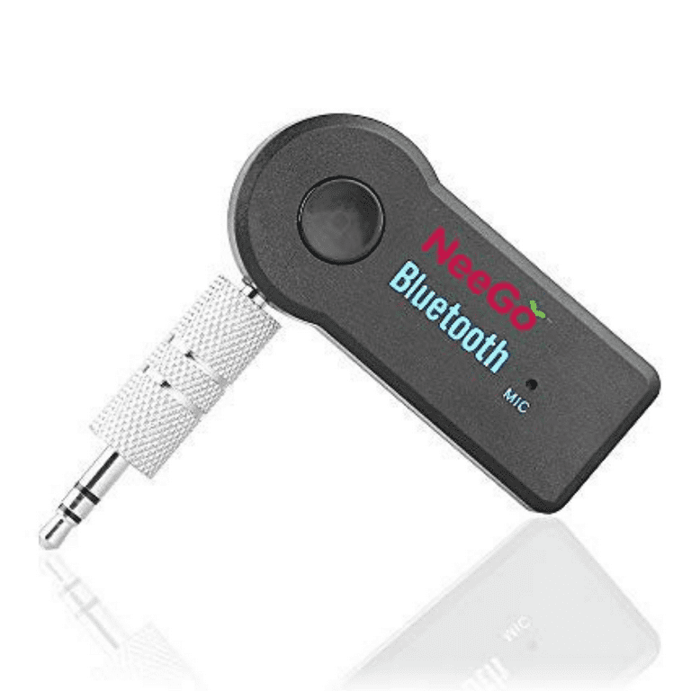 WIRELESS BLUETOOTH CAR AUX RECEIVER MIC WITH ADAPTER AUDIO STEREO