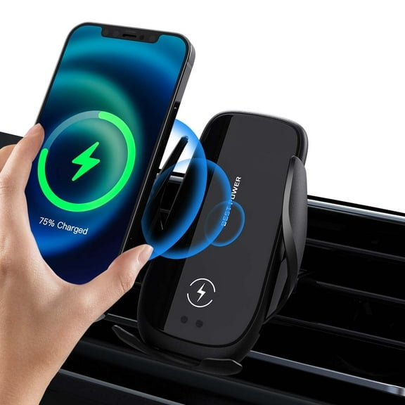 Wireless Car Charger, Auto-Clamping Car Mount 15W/10W/7.5W Fast Charging Air Vent Car Phone Mount Compatible with iPhone 13/13 Pro/12 Pro Max/12 pro/12/11/10/8 Series, Samsung Galaxy Series, etc