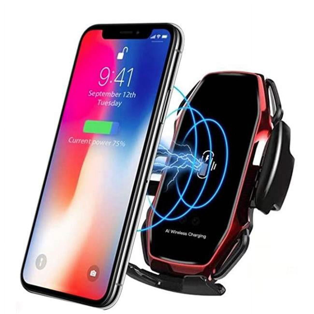 Wireless Car Charger Cradle Qi Auto Sensor Clamp Dashboard Air Vent